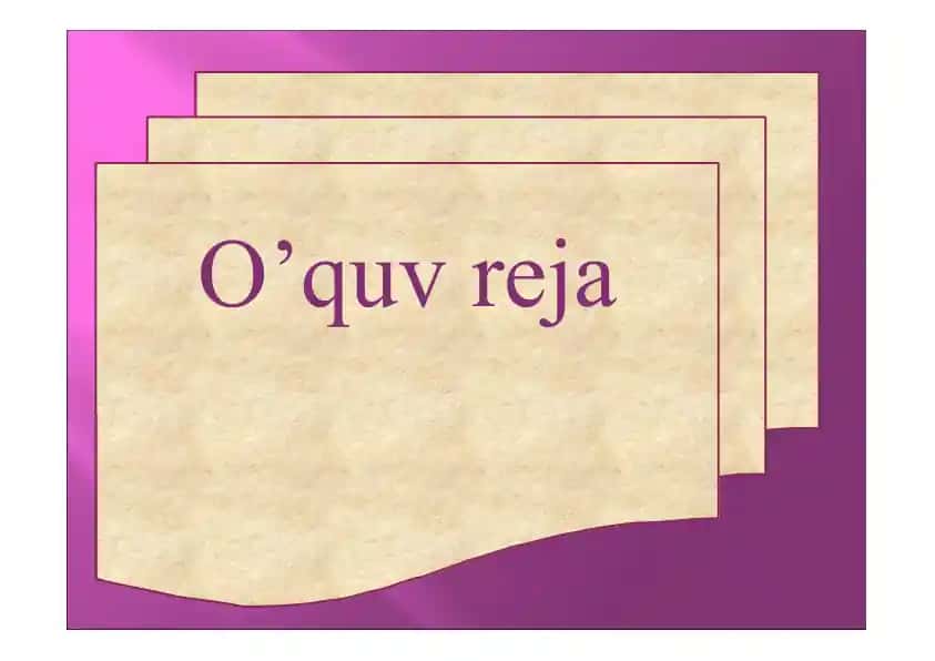 O’quv reja