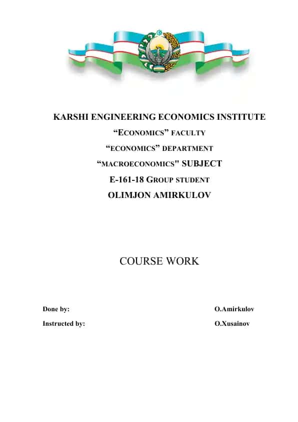 Course Work "Balance in Money Market"