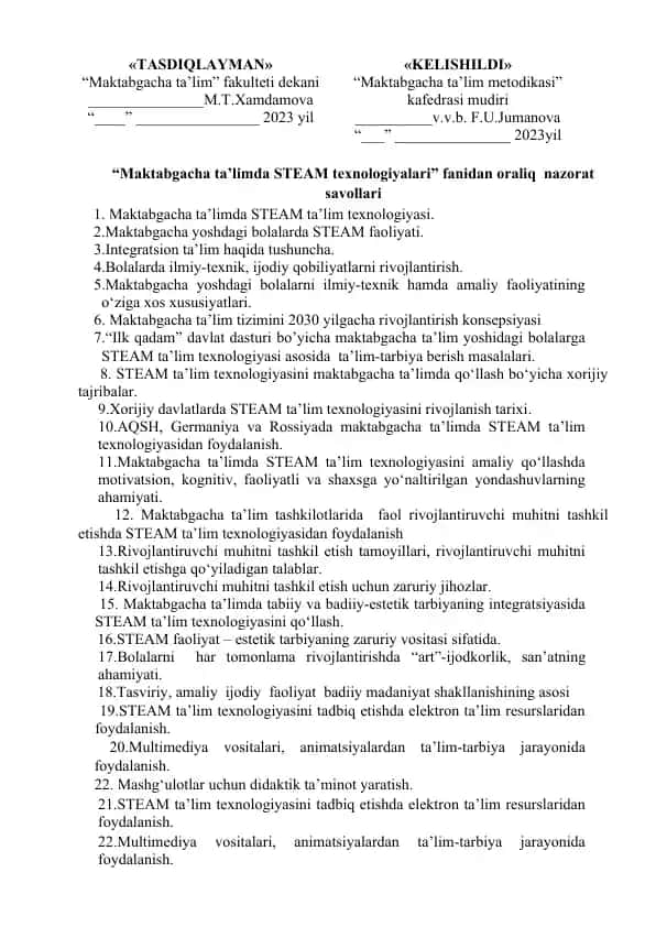 STEAM Ta'lim Texnologiyalari