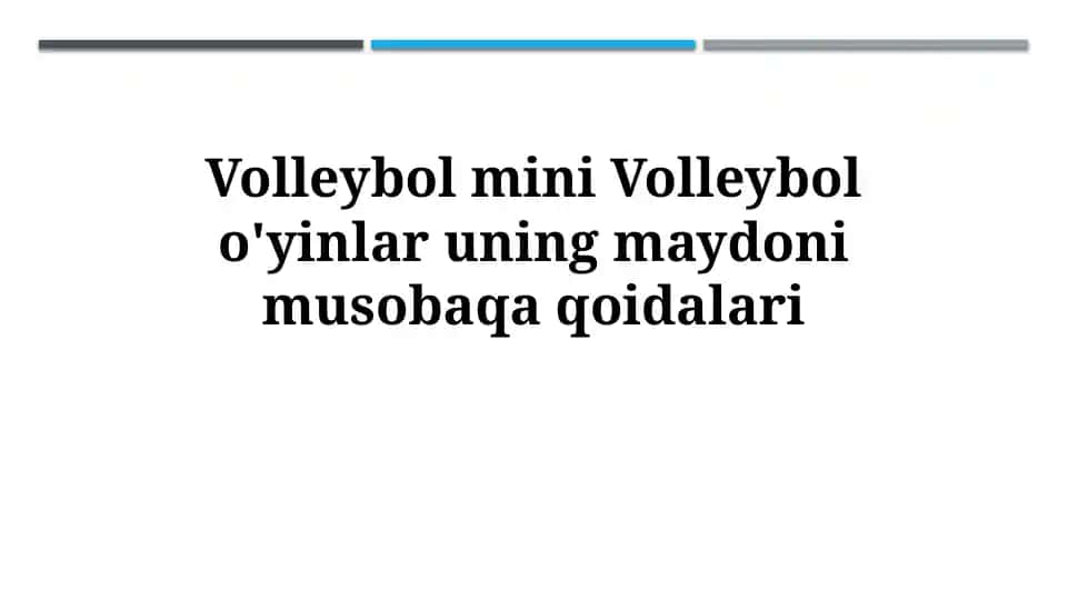 Mini voleybol