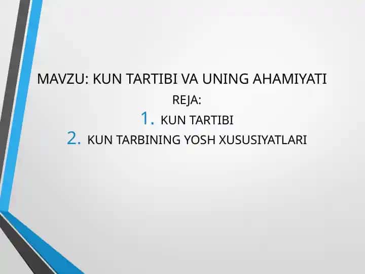 KUN TARTIBI VA UNING AHAMIYATI