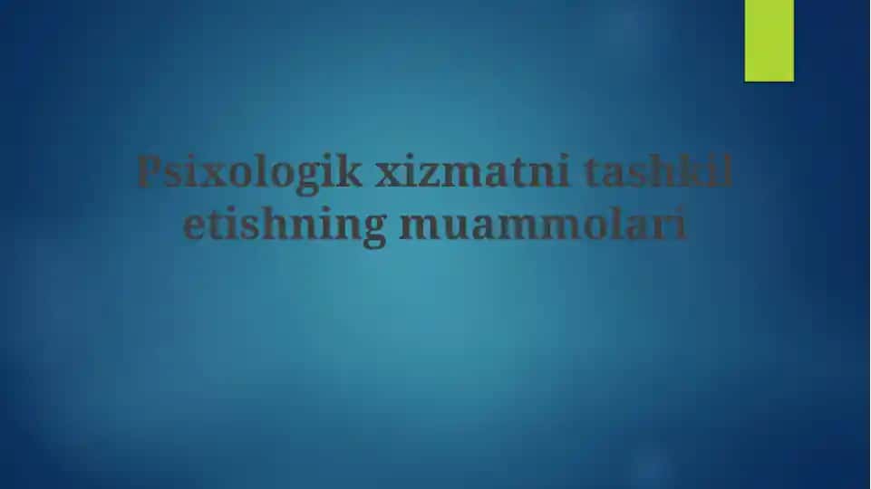 Psixologik xizmatlar