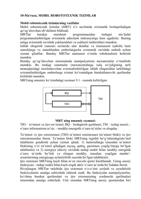 Mobil robototexnik tizimlar