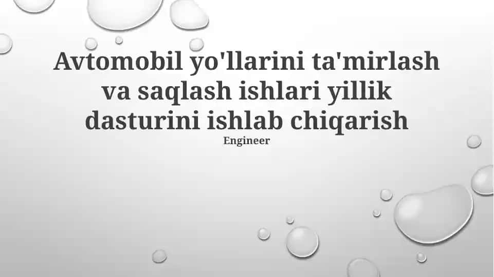 Yol ta'mirlash va saqlash yillik dasturi