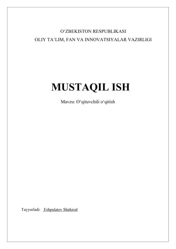 Oʻqituvchili oʻqitish