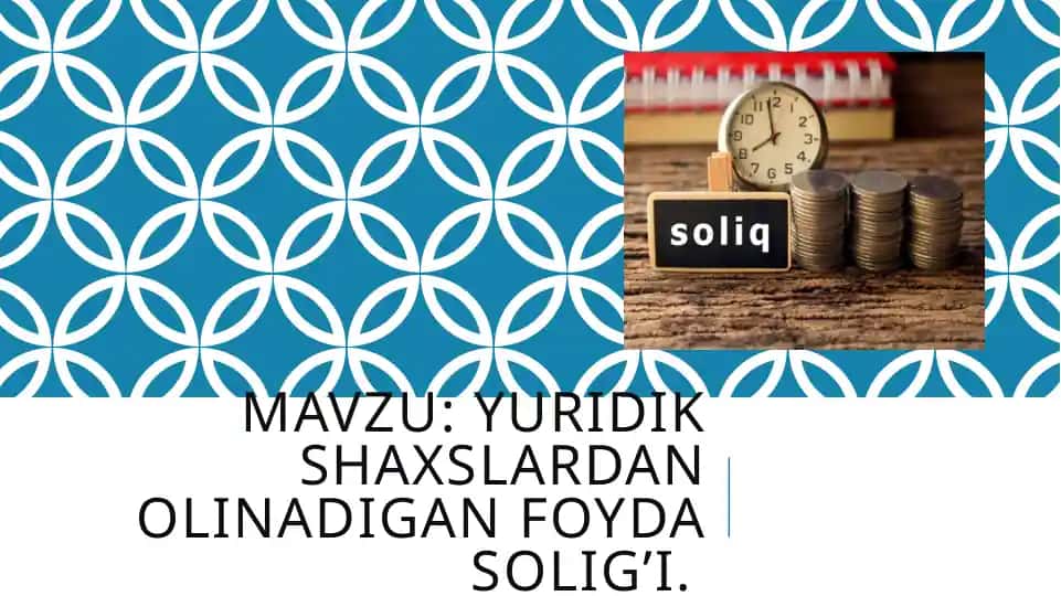 Yuridik shaxslardan olinadigan foyda solig’i