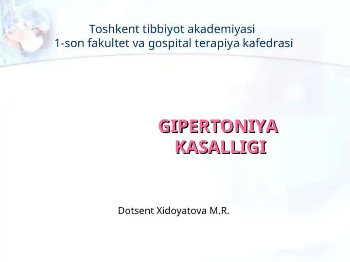 GIPERTONIYA KASALLIGI