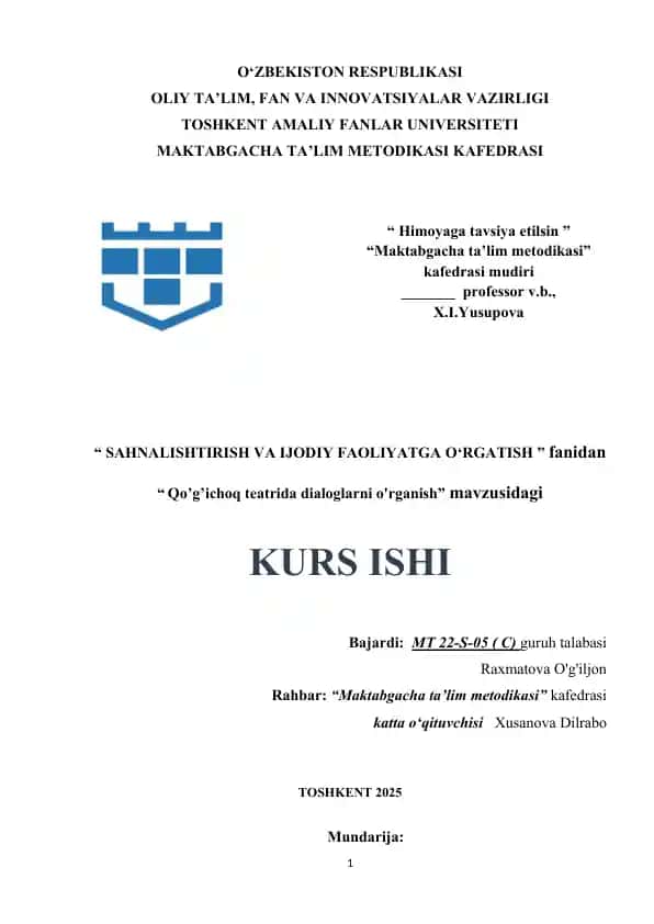 Qo’g’ichoq teatrida dialoglarni o'rganish