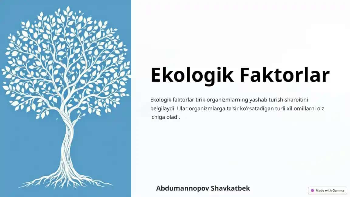 Ekologik Faktorlar