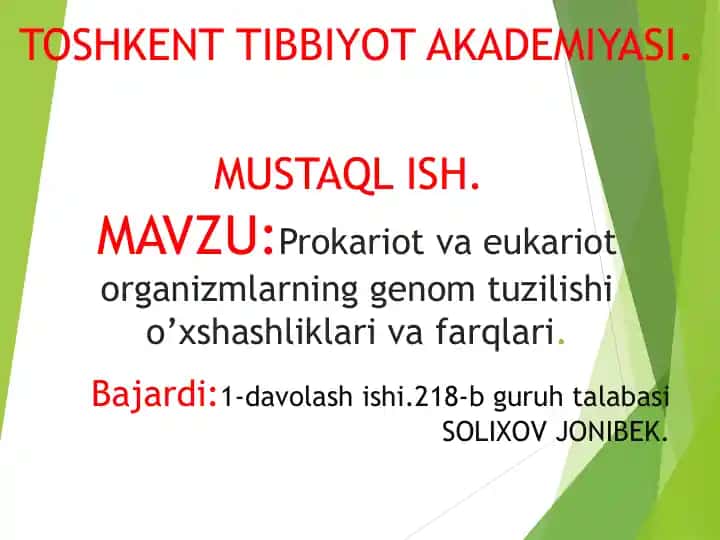 Genom tuzilishi o’xshashliklari va farqlari