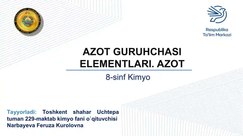Azot guruhchasi elementlari