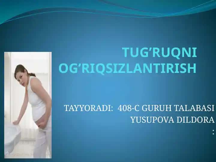 TUG’RUQNI OG’RIQSIZLANTIRISH