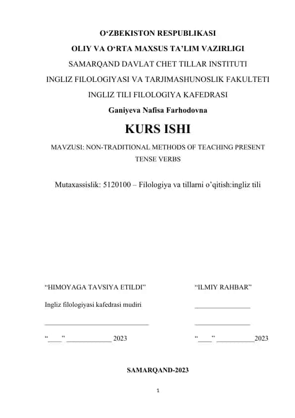 Non-traditional methods of teaching present tense verbs