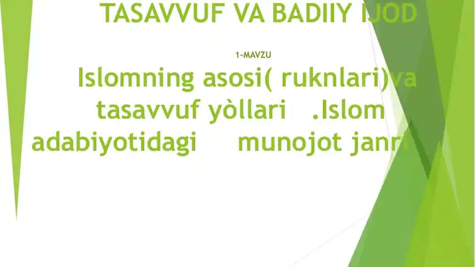 TASAVVUF VA BADI'IY IJOD