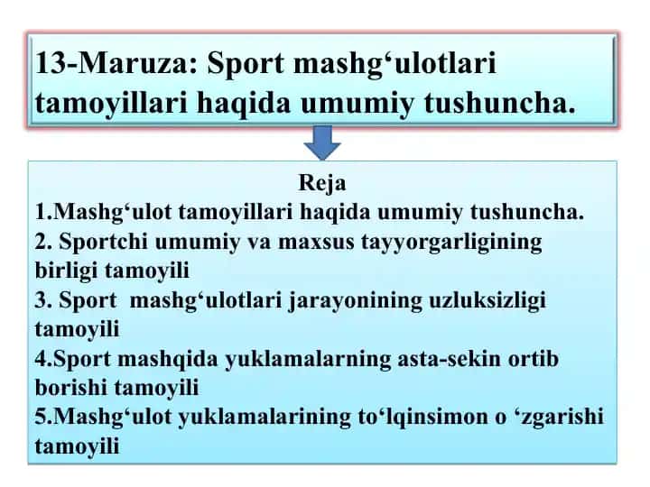 Sport mashg‘ulot tamoyillari