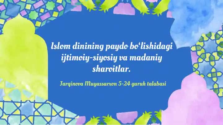 Jarqinova Muyassarxon 5-24 guruh talabasi