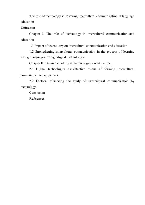 The role of technology in fostering intercultural communication in language education