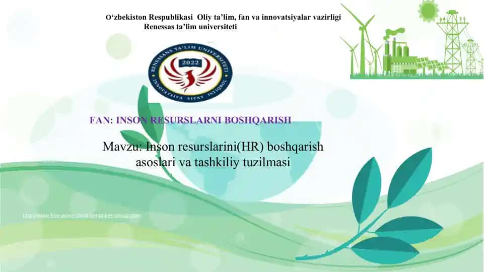 Inson resurslarini boshqarish