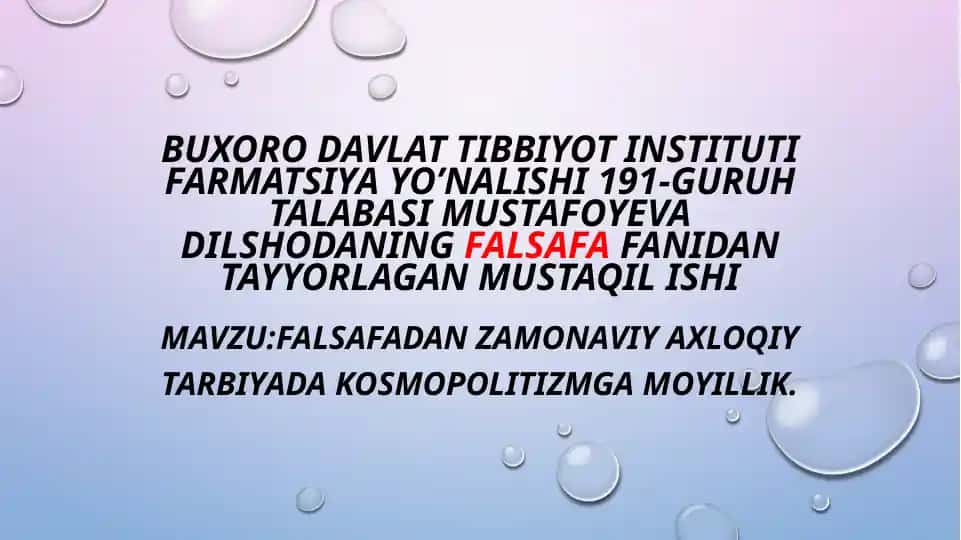 Kosmopolitizm va globalizatsiya