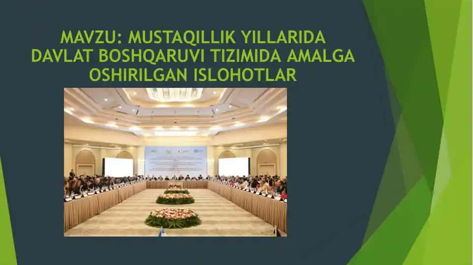 Mustaqillik Yillarida Davlat Boshqaruv Tizimida Amalga Oshirilgan Ishlohotlar