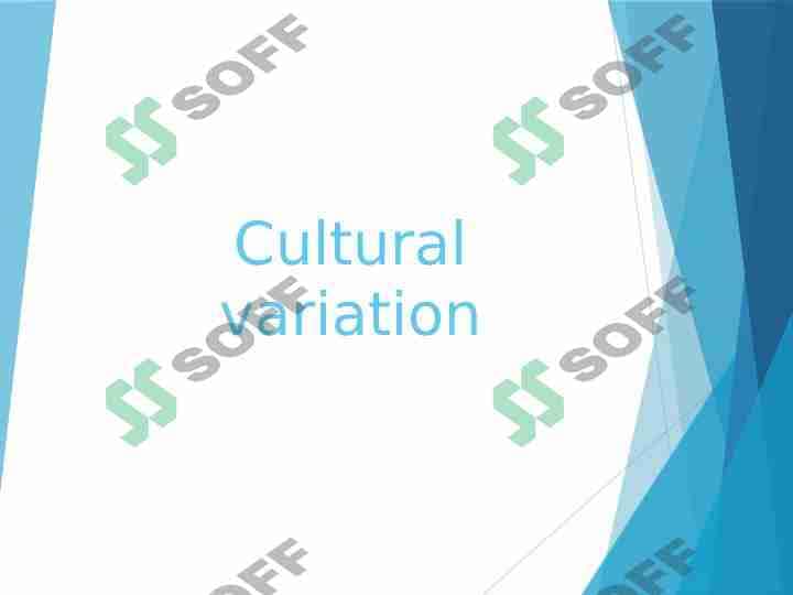 Cultural varitation