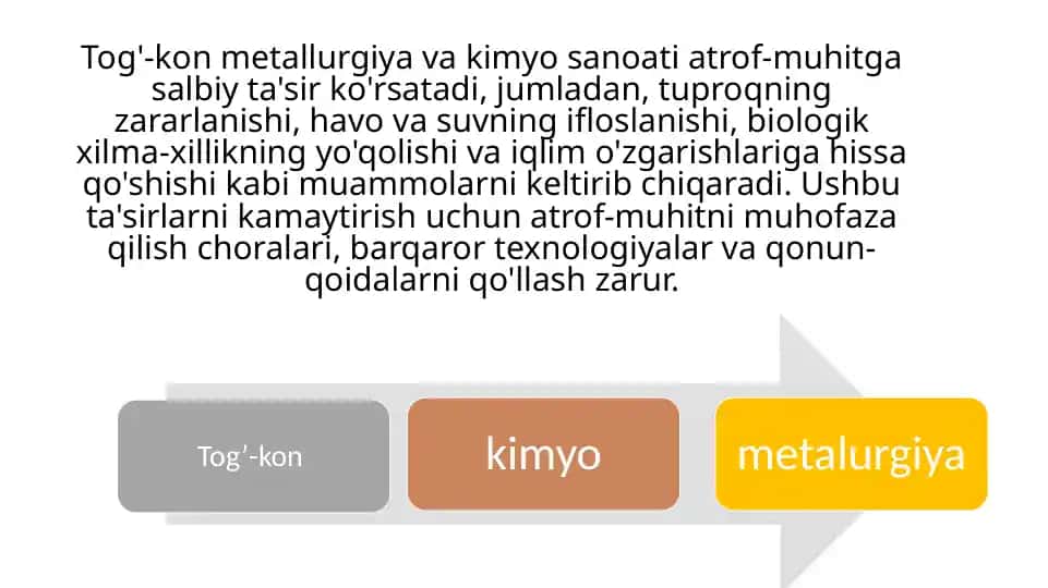 Tog'-kon, kimyo va metallurgiya sanoati