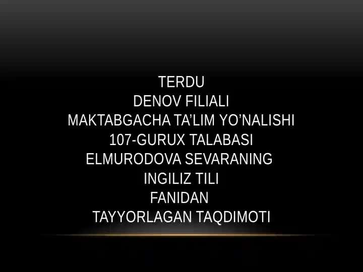 Taqdimotlar