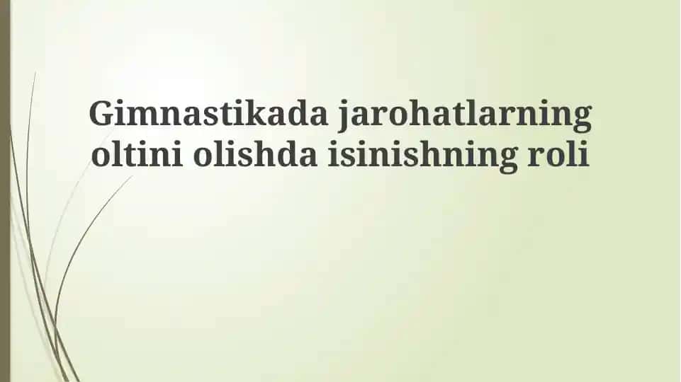 Gimnastikadagi jarohatlarning oldini olish