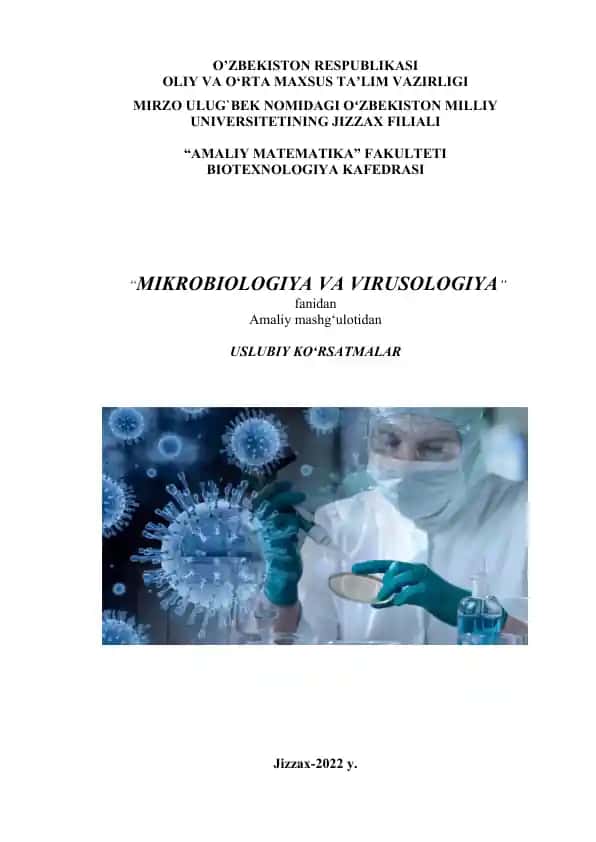 Uslubiy ko‘rsatma "Mikrobiologiya va virusologiya"