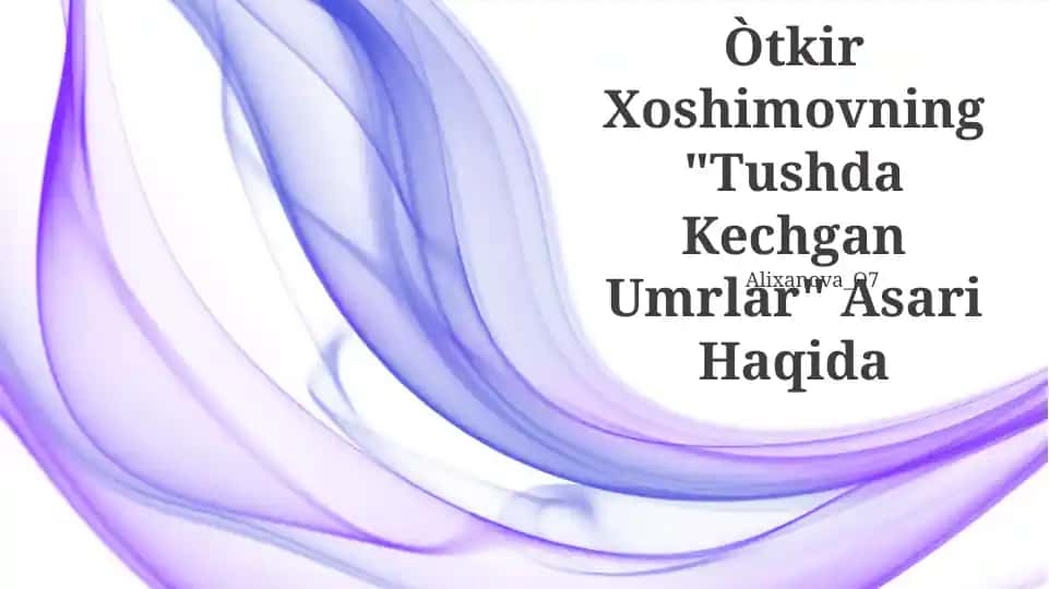 Tushda Kechgan Umrlar