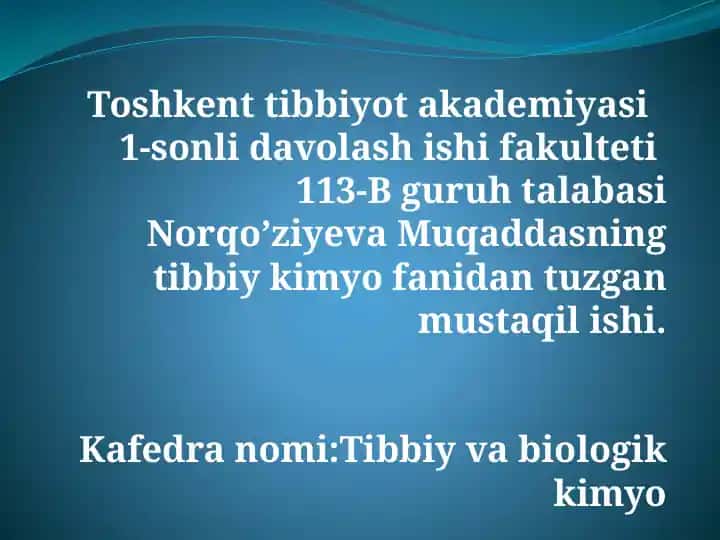 Tibbiyotda fermentlarning qo’llanishi
