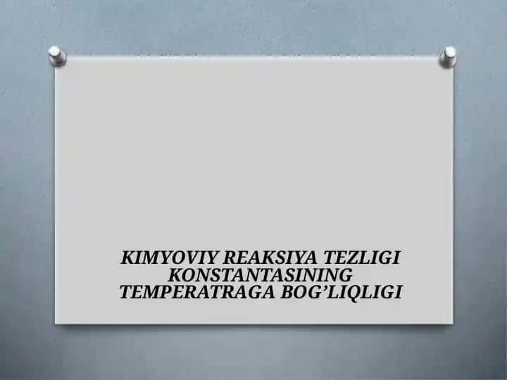 Kimyoviy reaksiyalar harorati