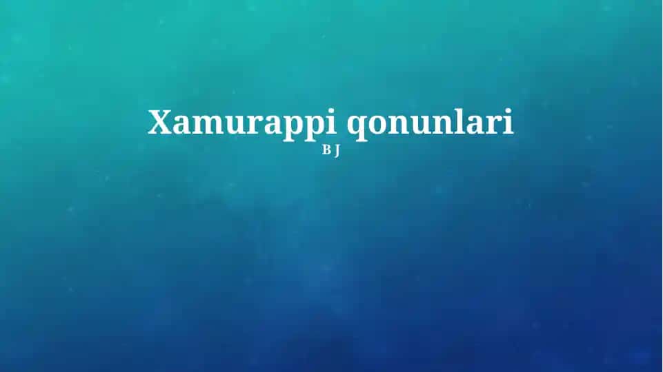 Xamurappi qonunlari
