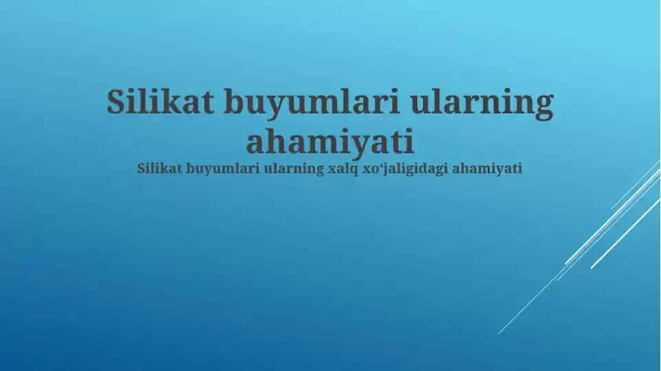 Silikat mahsulotlari