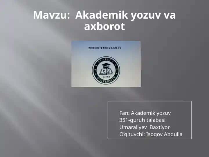 Akademik yozuv va axborot