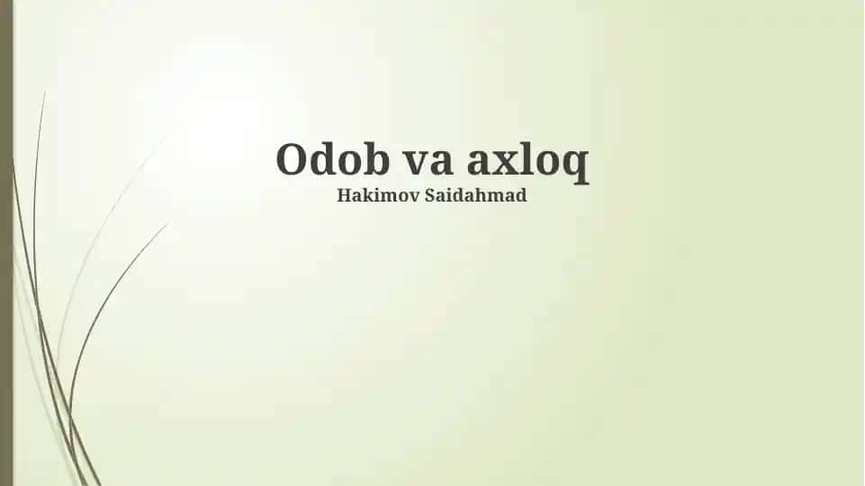 Odob va Axloq