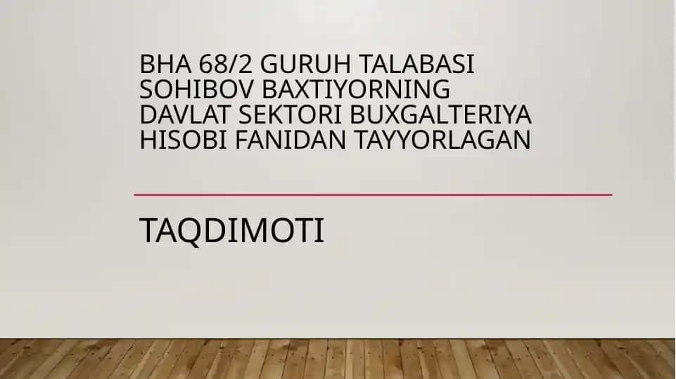 Byudjet tashkilotlarida xodimlar va stipendiya oluvchilar bilan hisoblashuvlar hisobi