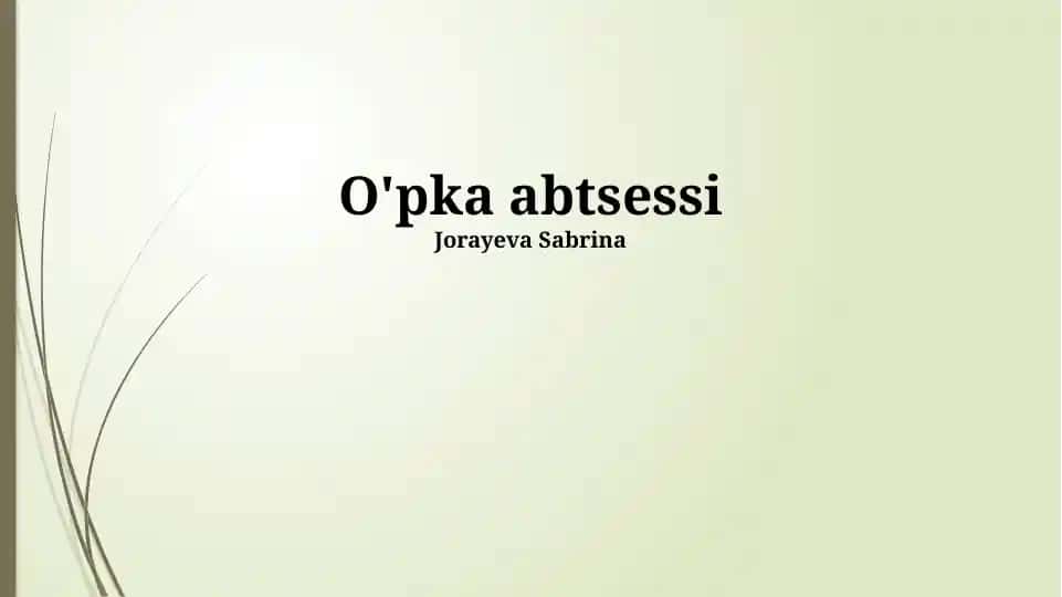 O'pka abtsessi