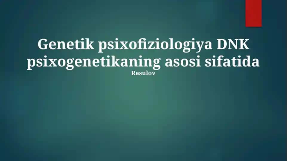 Genetik psixofiziologiya