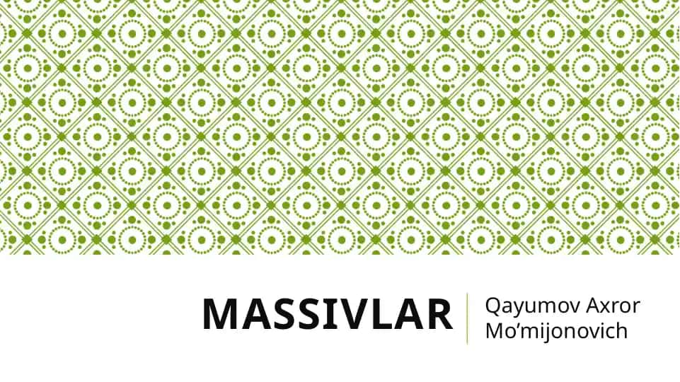 Massivlar