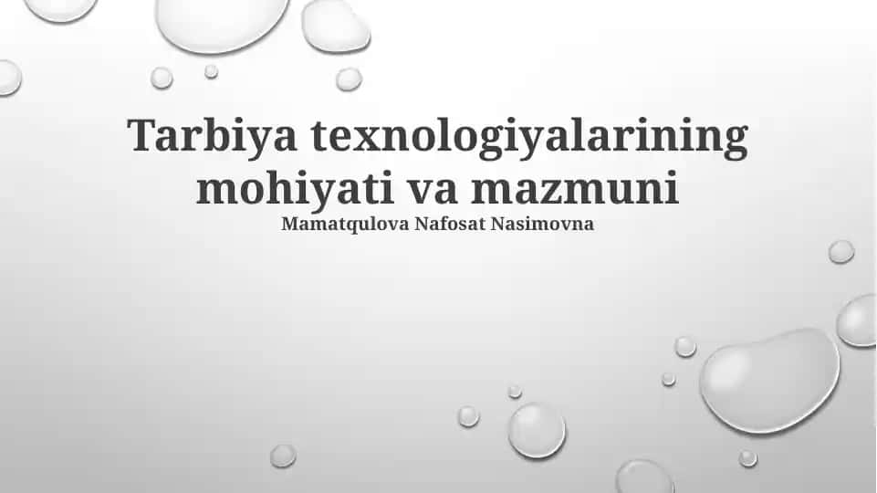 Tarbiya texnologiyalari va masofaviy ta'lim texnologiyalari