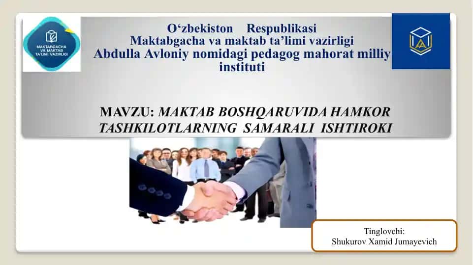 NAJOT-TA'LIMDA, NAJOT-TARBIYADA, NAJOT-BILIMDA