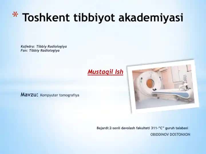 Kompyuter tomografiyasi