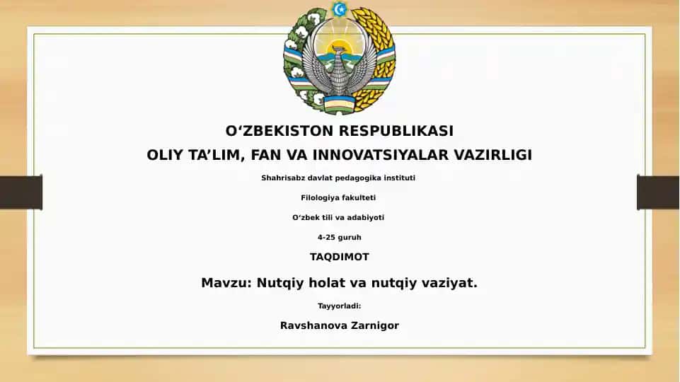 Nutqiy holat va nutqiy vaziyat