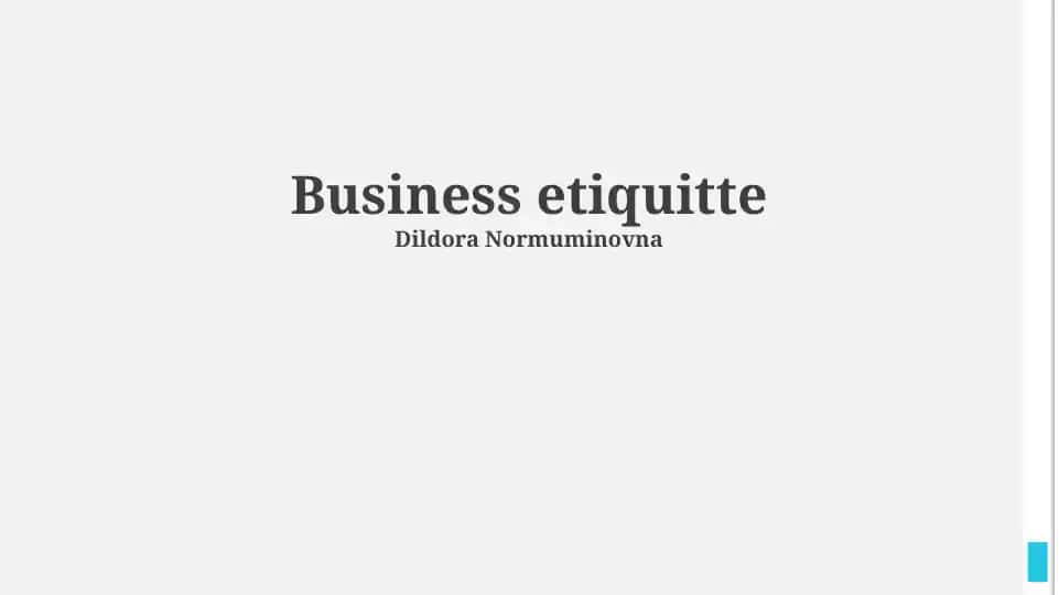 Business Etiquette