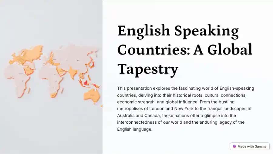 English Speaking Countries: A Global Tapestry