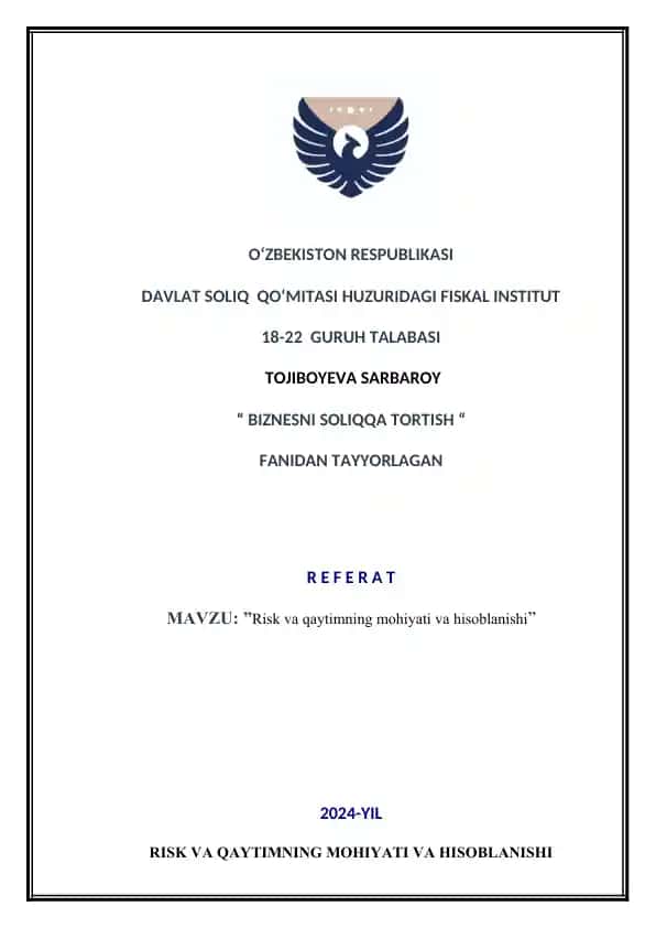 "BIZNESNI SOLIQQA TORTISH"