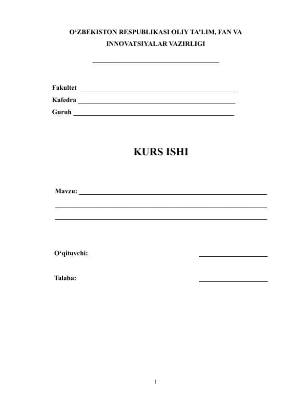 Tog‘li hududlar ekologiyasi va ularning iqtisodiyotiga oid kurs ishi