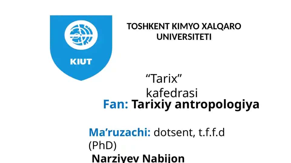INSON ANTROPOLOGIYASIGA DOIR AFSONA VA DINIY TASAVVURLAR