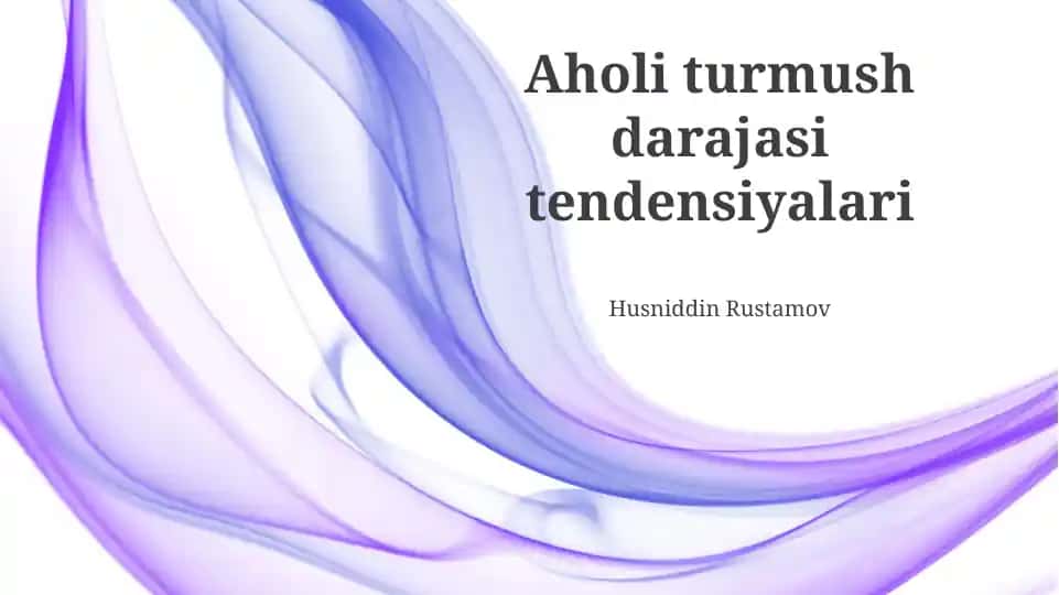 Aholi turmush darajasi tendensiyalari